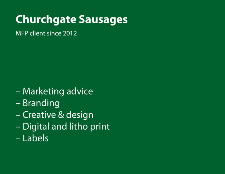 Churchgate Sausages text